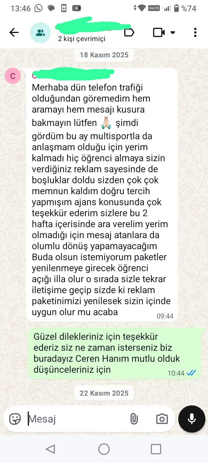 Müşteri Yorumu